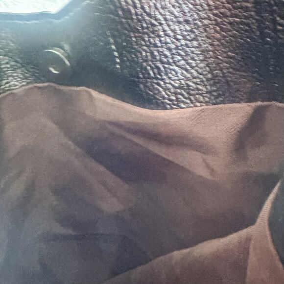 JING PIN PI JU Small Hobo Bag Shimmer Metallic Patent Black Shoulder Purse Y2K - Picture 9 of 9